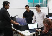 Alunos do 5º semestre de Eng. de Computação constroem um “Piano Aquático”, combinando teclas com jatos de água