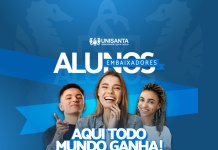 Campanha Indica Amigo da Unisanta (2026/2) oferece descontos para alunos que indicarem novos estudantes para cursos presenciais e EAD.