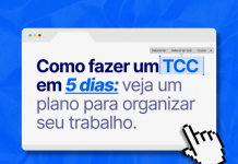 Como fazer um TCC em 5 dias: veja um plano para organizar seu trabalho Aprenda como fazer um TCC em 5 dias com um plano prático para organizar a pesquisa, escrever, revisar e preparar sua apresentação.