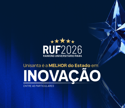 Unisanta é 1ª do Estado e Top 10 do Brasil em Inovação no RUF 2026